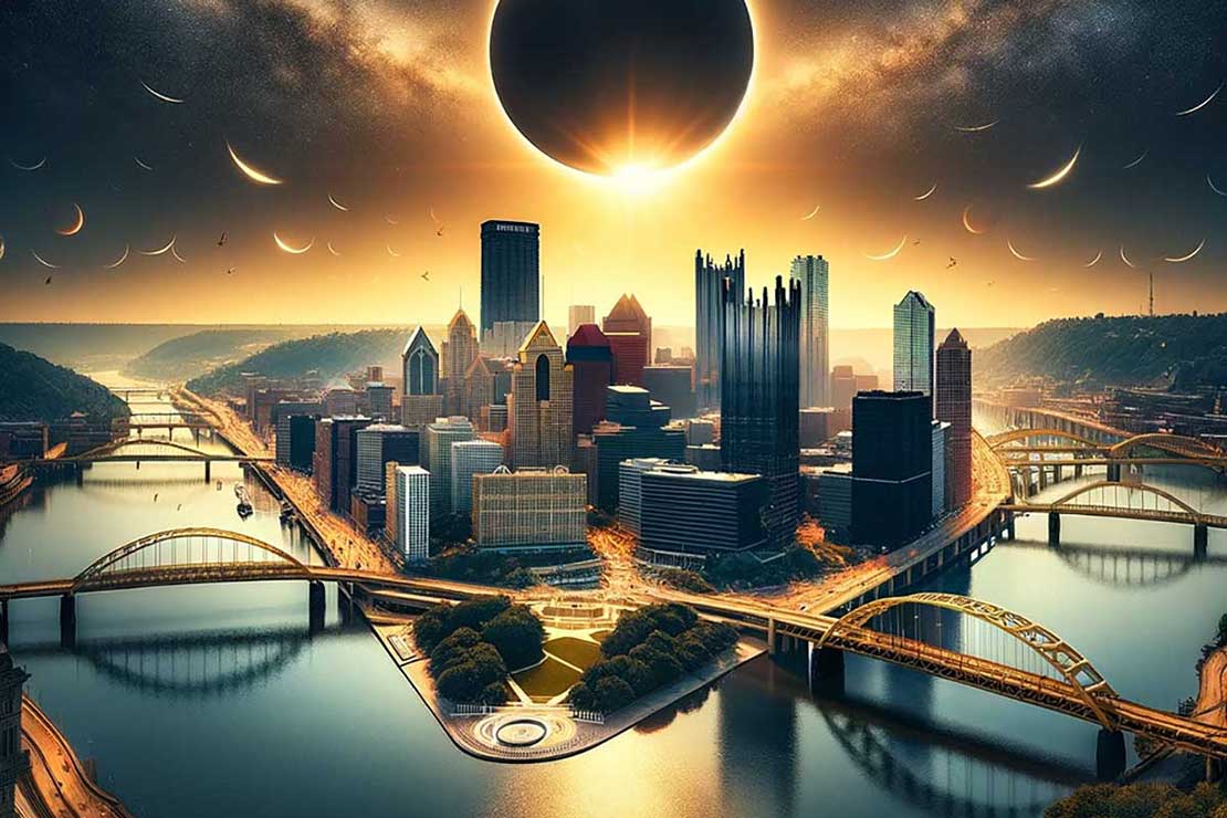 Solar Eclipse over Pittsburgh 