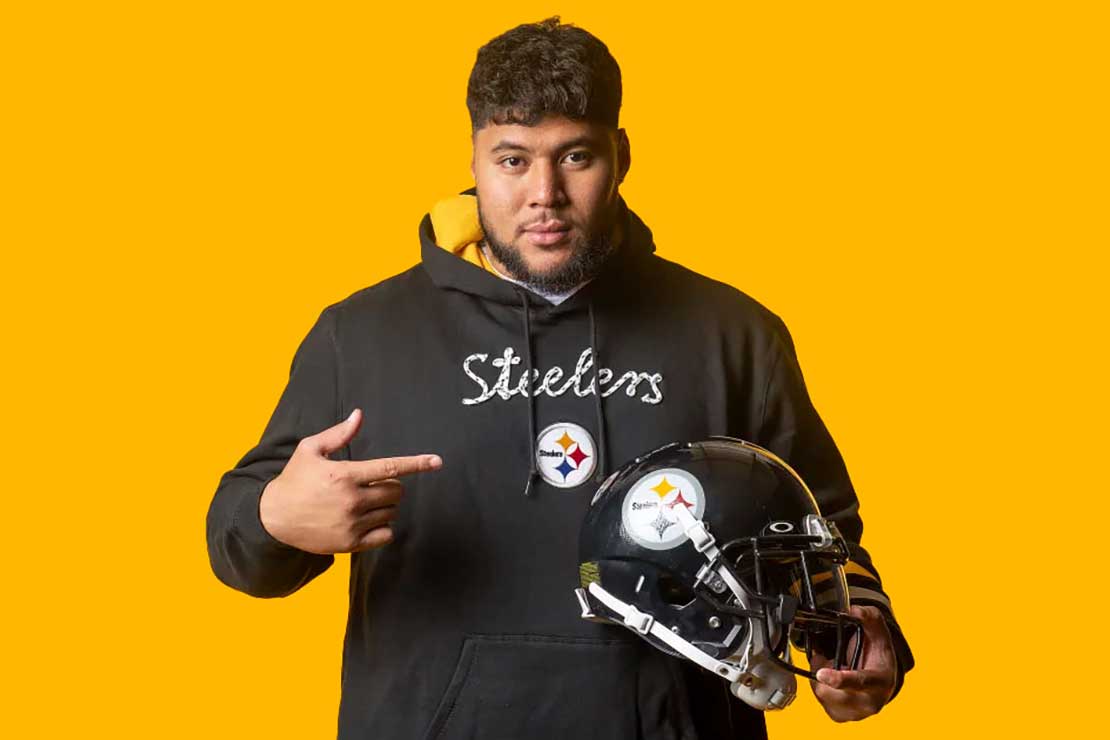 Image of Pittsburgh Steelers first-round pick Troy Fautanu. 