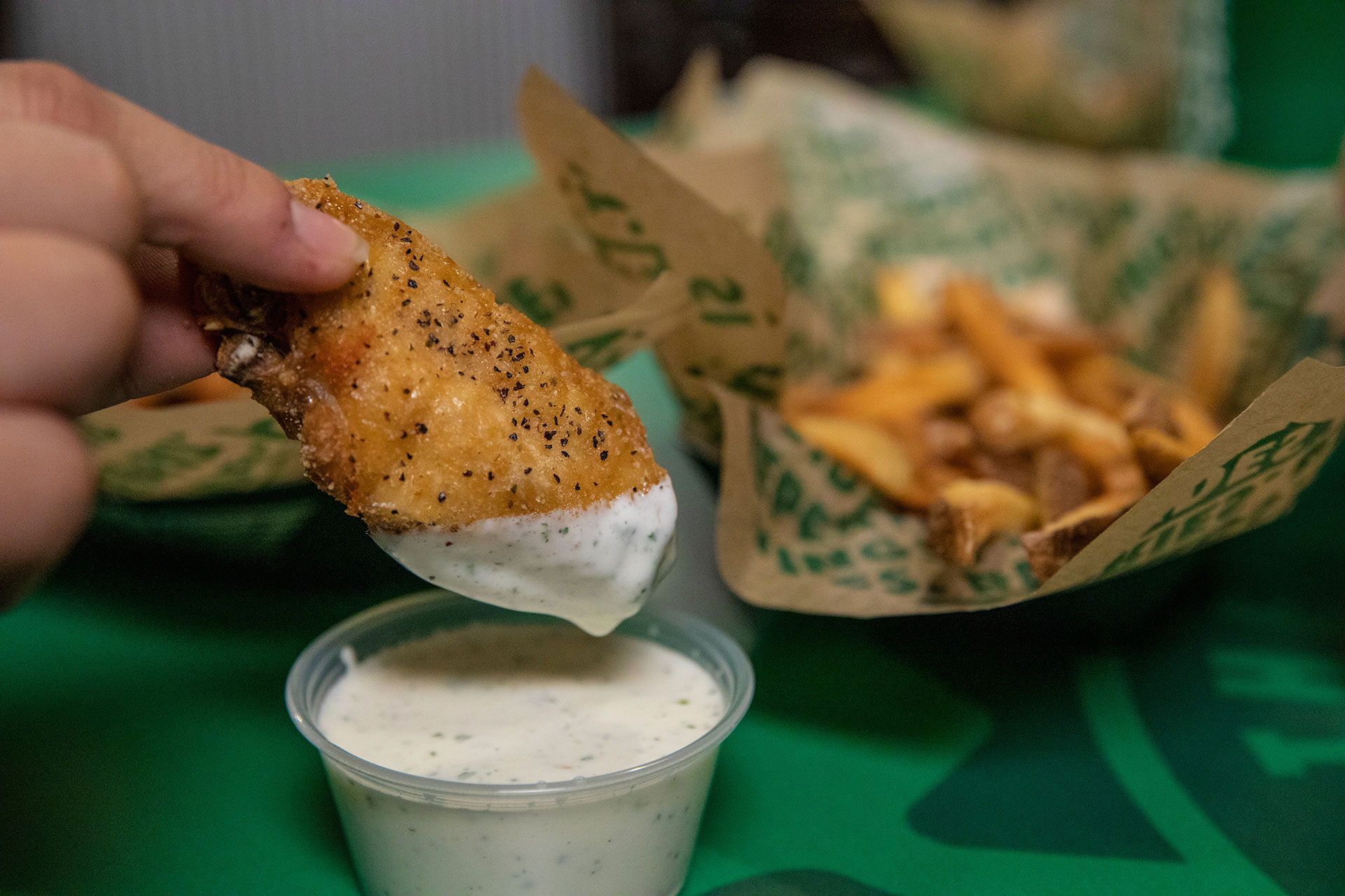 Wingstop Wing Dunked In Ranch Dressing