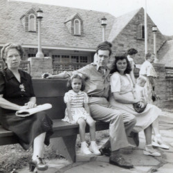 North Park Family Picnic (1946) - Italian-American extended family picnic at North Park, Allegheny County Park, Allegheny County, PA. The family lived in Pittsburgh and would often travel to North Park for picnics. Photo shows Domenica (Cicero) Marguglio,