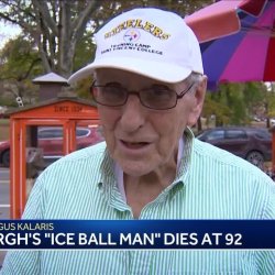 Customers reflect on Gus Kalaris of Gus and YiaYia&#039;s ice ball cart